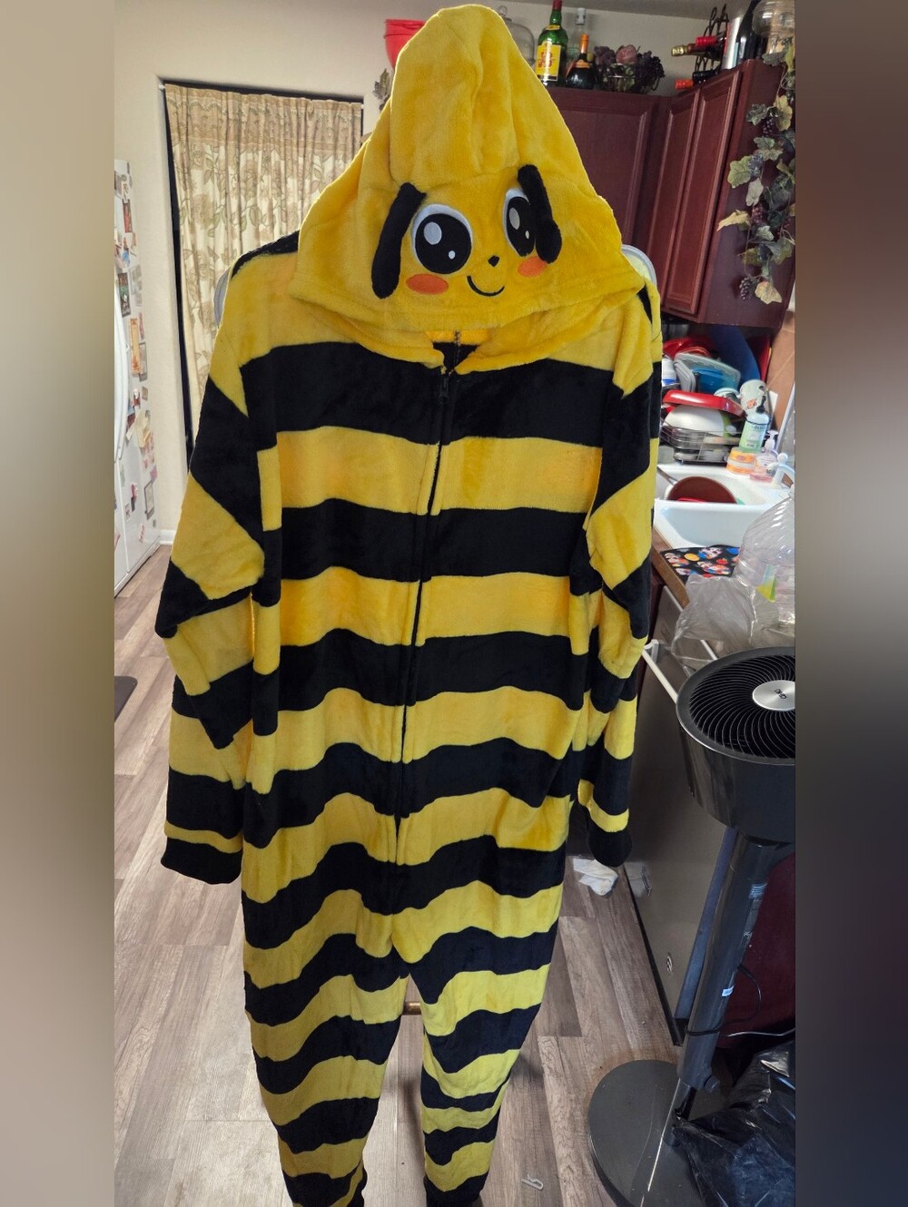 Spirit Plush Bee Hooded Costume Onesie - Yellow and Black